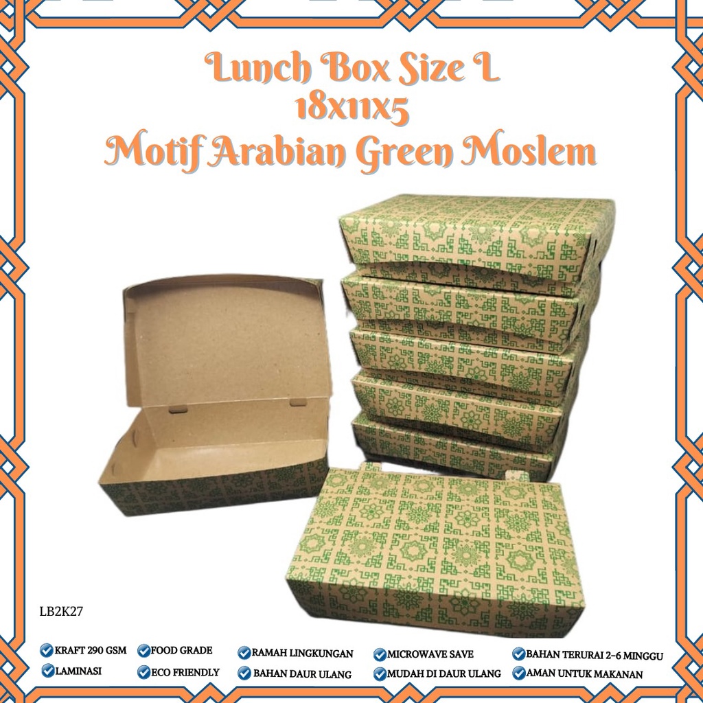 Paper Lunch Box Large Lunch Box Large (LB2K27-18X11X5 Cm)