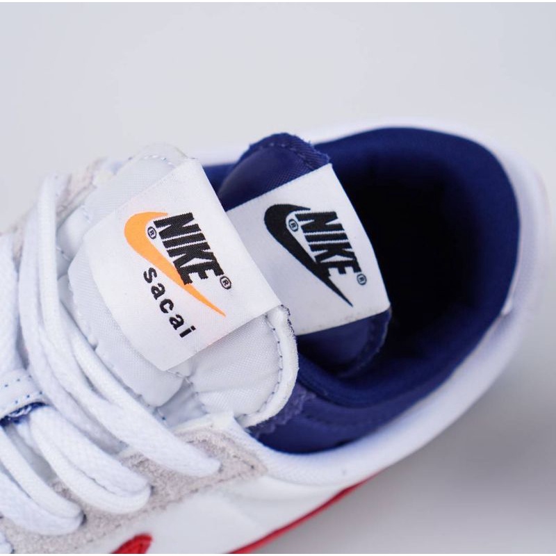 Sacai X Nike Cortez 4.0 White University Red Bluesize