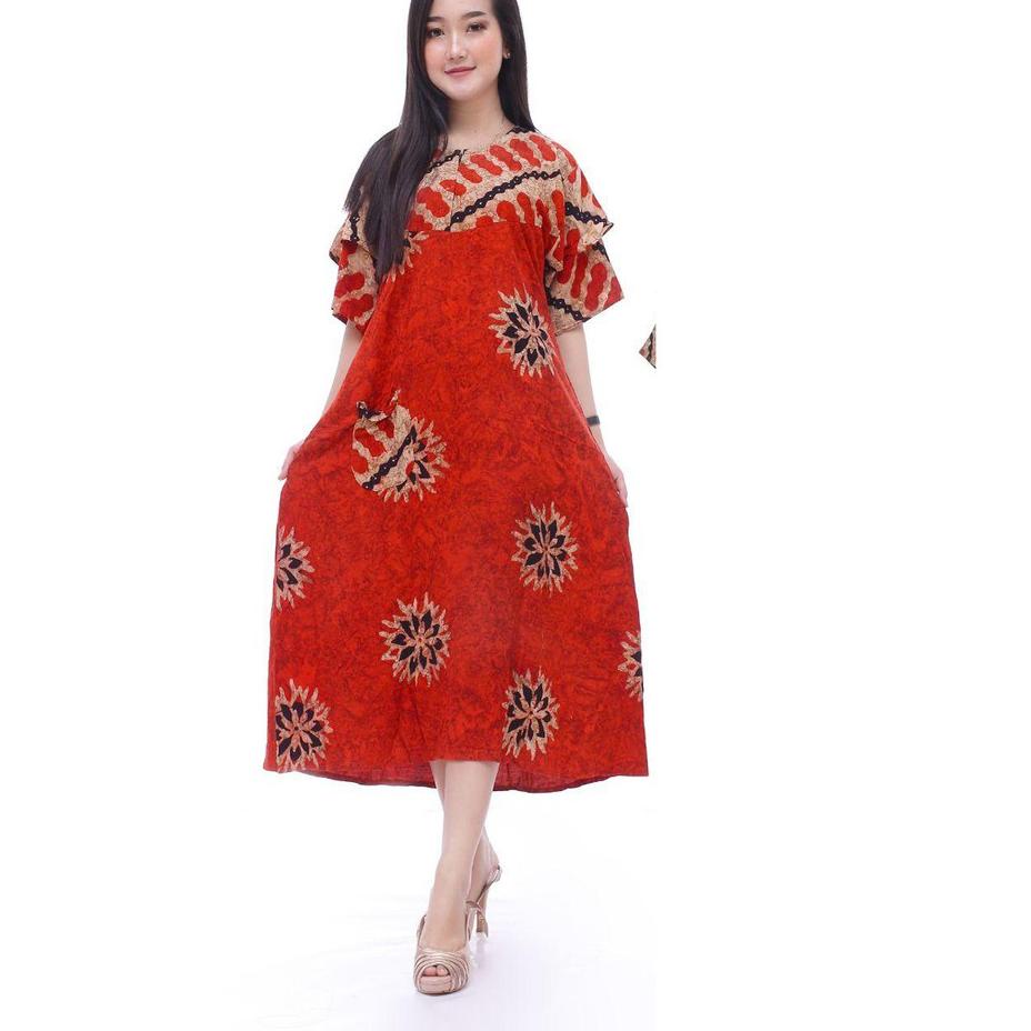 sukaini batik cap daster jumbo busui daster payung bahan rayon premium adem tebal halus tidak nerawa