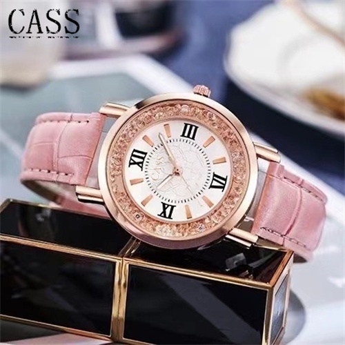 Jam Tangan Wanita Original Asli Jam Tangan Cass Girl Student Berlian Imitasi Bersih Gulir Merah Mawa