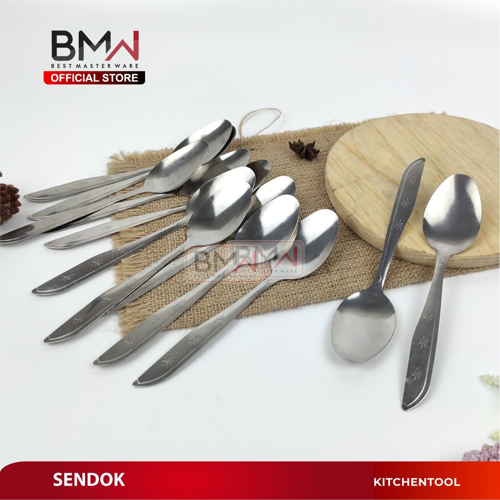 SENDOK POLKADOT 12 PCS / SENDOK STAINLESS WARNA / SENDOK SET GARPU LUSINAN FREE BUBBLE VD