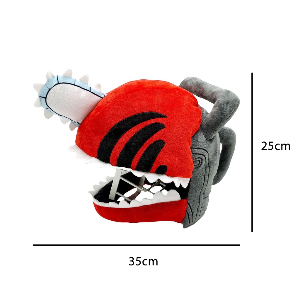 Chainsaw Man Masque Cosplay Pesta Denji Pochita Topeng Mewah Chainsawman Saw Plush Lembut Helm Topi