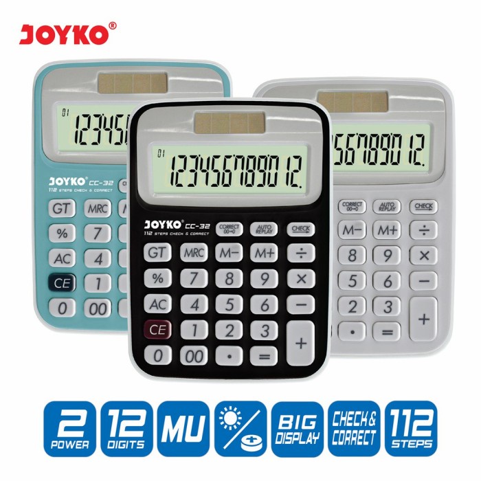 

BOOM SALE Calculator Kalkulator Joyko CC-32 12 Digits Check Correct
