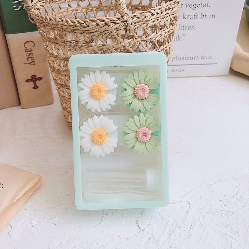 Tempat softlens 2in1 Transparan Bunga Daisy