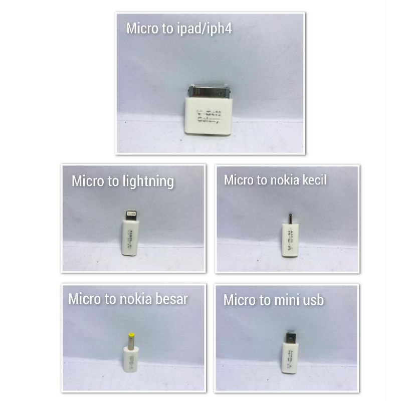 Konektor Micro to Lightning, mini USB, dll