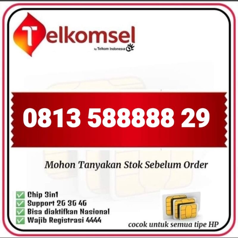 NOMOR CANTIK SIMPATI PANCA 88888,8888829,081358888829