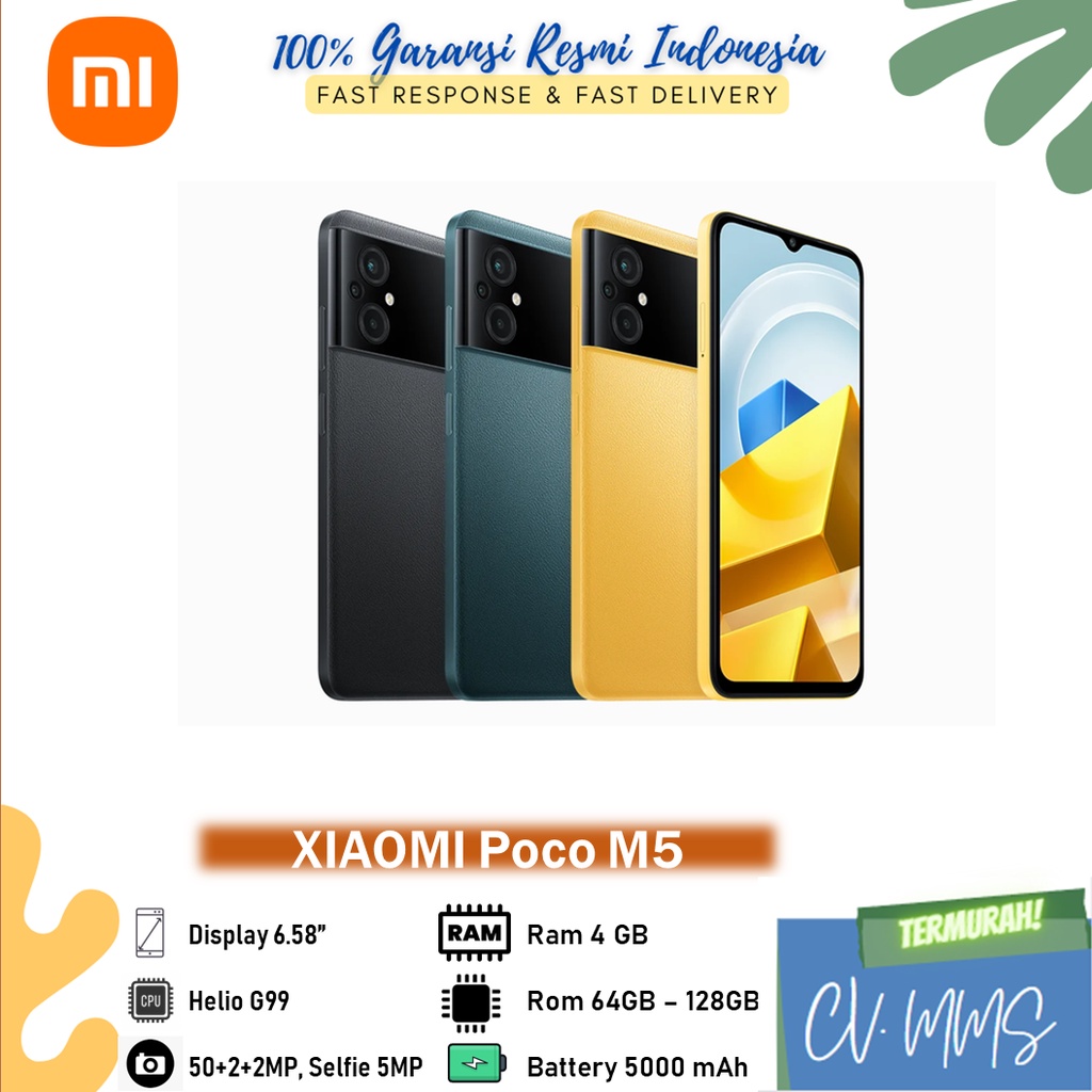 Xiaomi Poco M5 4/64GB - 4/128GB Garansi Resmi