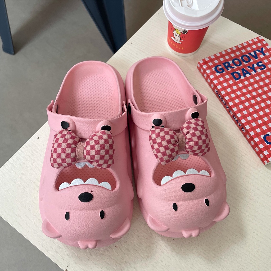 MlNlSO Sandal Slop Wanita Karet Jelly We Bare Bears Rubber Super Soft Elastic Rubber Slipper Non-Slip 1234