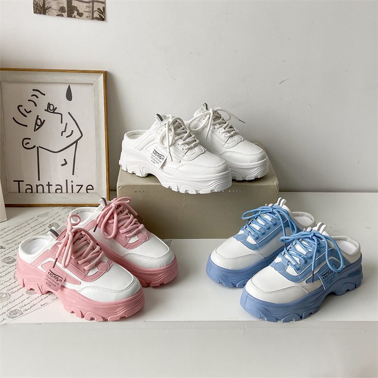 Sepatu Sneakers Wanita Wedges Slip On Fashion Style White Shoes Casual Korean Style Import Kulit Sintetis Free Box Azgalery SPT-16