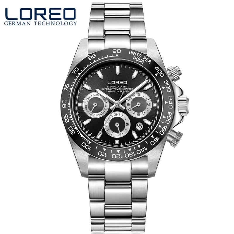 Loreo Daytona Homage Automatic Ceramic Bezel Kaca Safir Tahan Air 200M