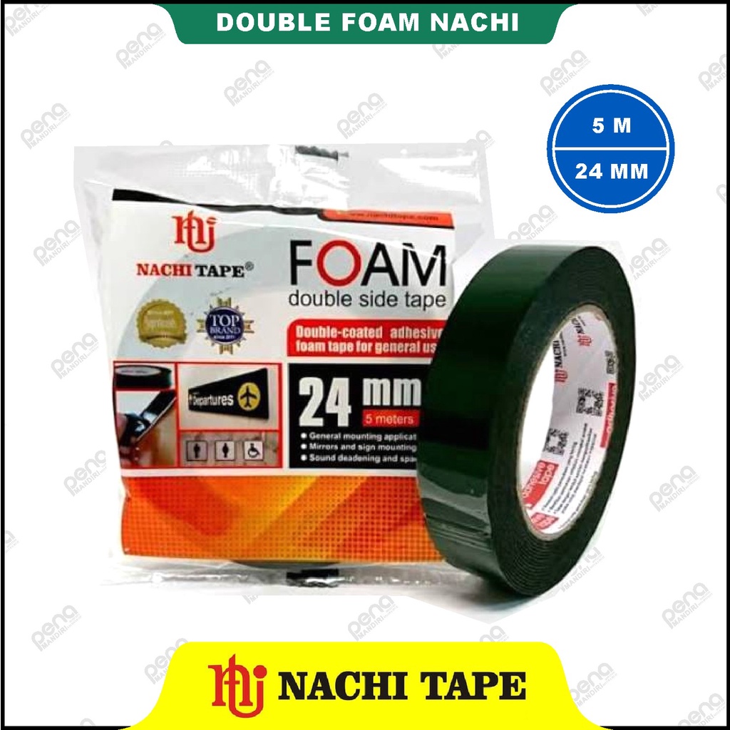 Double Side Foam Tape - Busa Hijau 24 mm - 1 Inch - NACHI TAPE