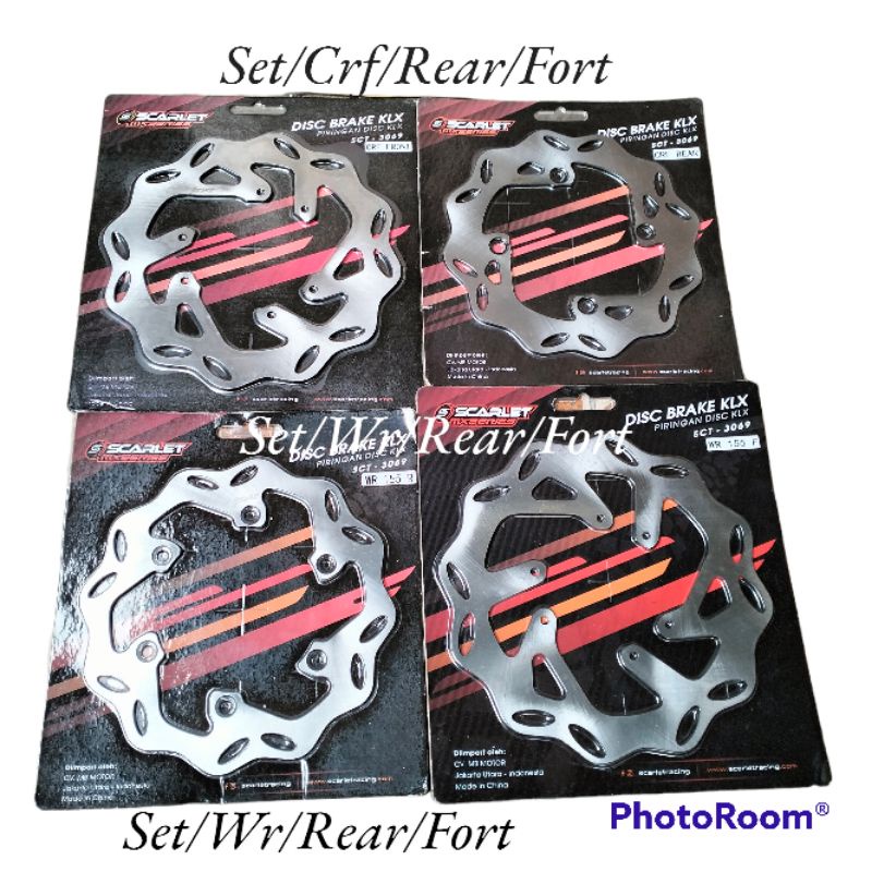 Piringan Disc cakram set Depan/Belakang SuperMoto Scarlet pnp Mtr KLX150/CRF150/WR155 PNP