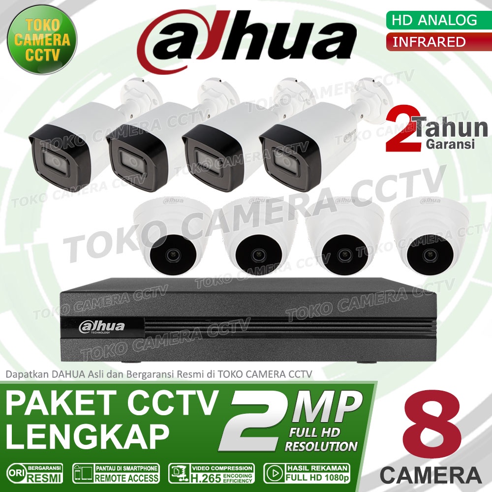 PAKET CCTV DAHUA 2MP 8 CHANNEL 8CAMERA