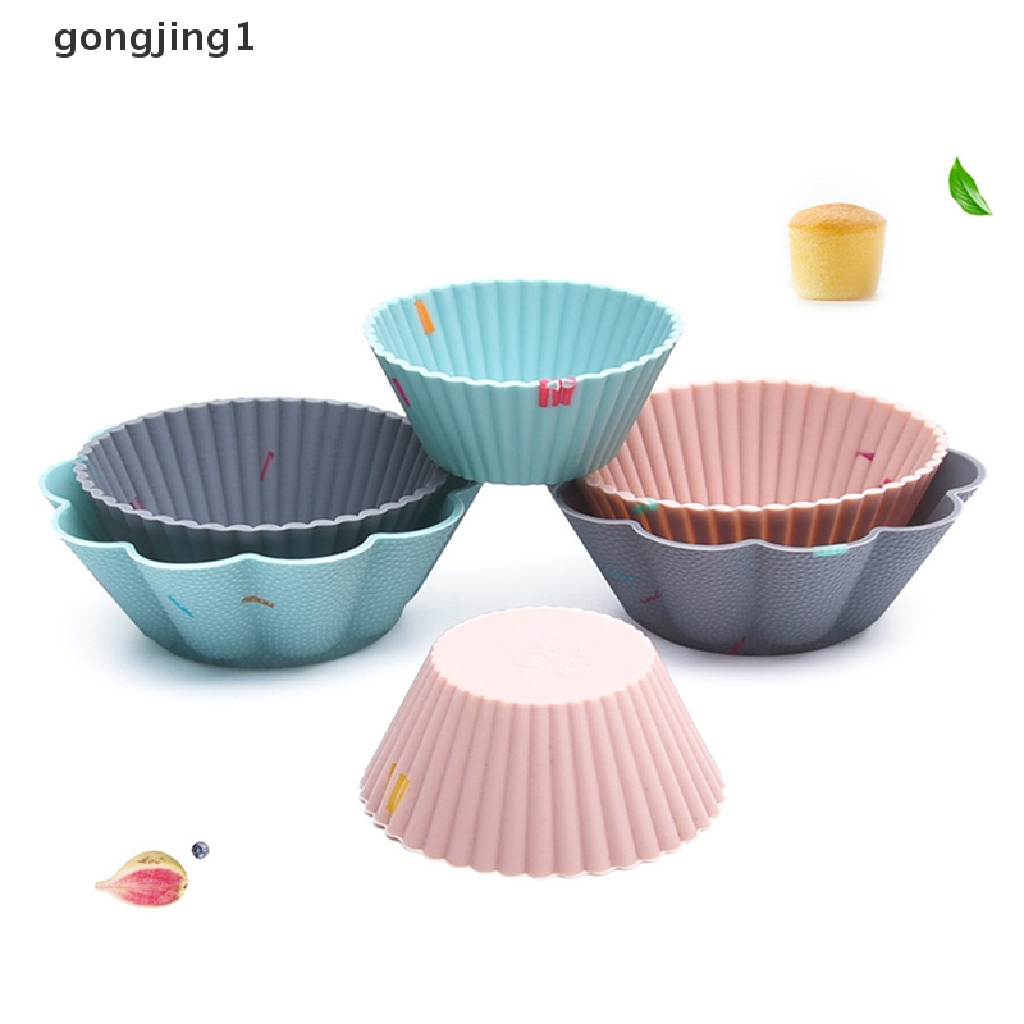 Ggg 6pcs /Set Cetakan Silikon Kue Muffin Cupcake Baking DIY Alat Kue Piring Cup ID