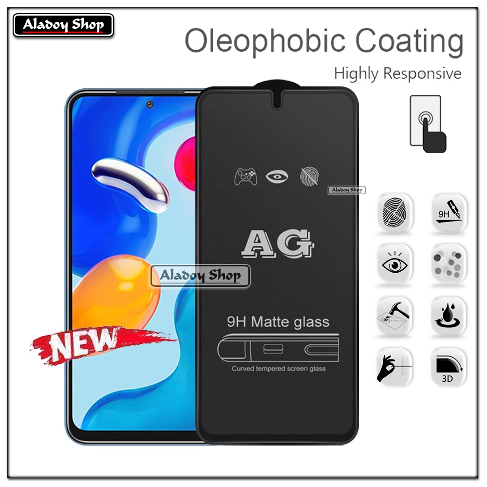 Paket 3IN1 Tempered Glass Layar Matte Anti Glare XIAOMI REDMI NOTE 11/11S 4G Free Tempered Glass Camera dan Skin Carbon