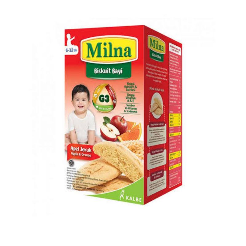 Milna Baby Biskuit Apel Jeruk 65g / Biskuit Bayi