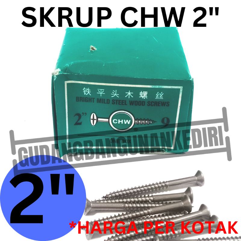 sekrup skrup kayu chw 2 inch 2inch (+) wood screws chw 2&quot;