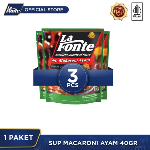 

La Fonte Sup Macaroni Ayam 40gr - 3 Pcs