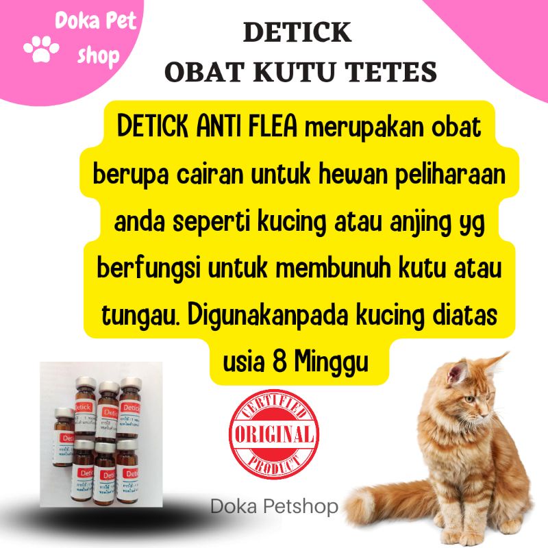 Obat Kutu Tetes Kucing Detick