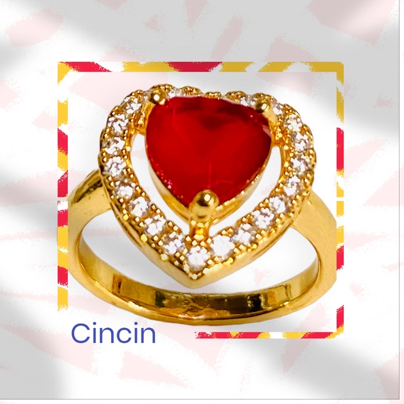 cincin permata //cuncin lapis emas //permata zircinia //cincin