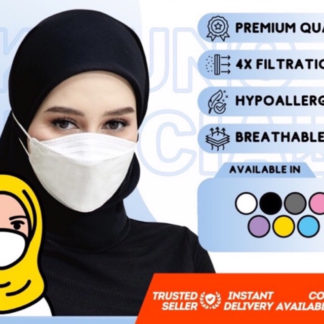 Masker Kf94 Hijab Medis Careion isi 10