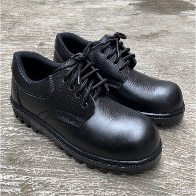 SANIRO || Sepatu Safety Pendek Tali King Boril Kulit Ujung Besi