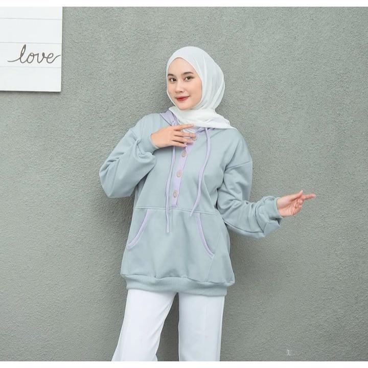 Jacket Blouse NIO PASTEL SOFT Hoodie Sweater Oversize Wanita Fashion Terkini Korean Style Kasual Stylish