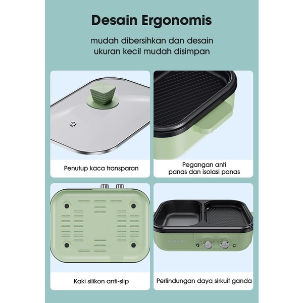 SAMONO SW-MCG1L Multifunctional Cooker Elektrik Daya Rendah SWMCG1L