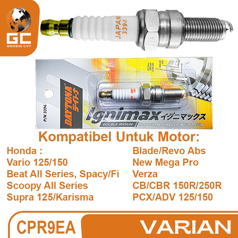 Busi Racing Iridium Beat Vario Karisma Supra X 125 Scoopy Verza PCX New MegaPro Genio Deluxe Blade Revo absolute CBR ADV 150 250R DAYTONA IGNIMAX 3394
