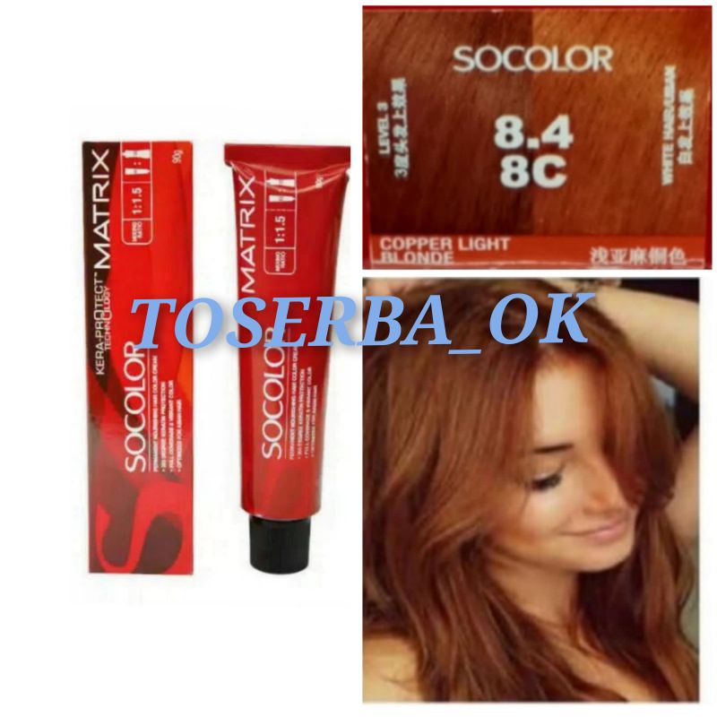 MATRIX SOCOLOR NO. 8.4 / 8C COPPER LIGHT BLONDE 90ML