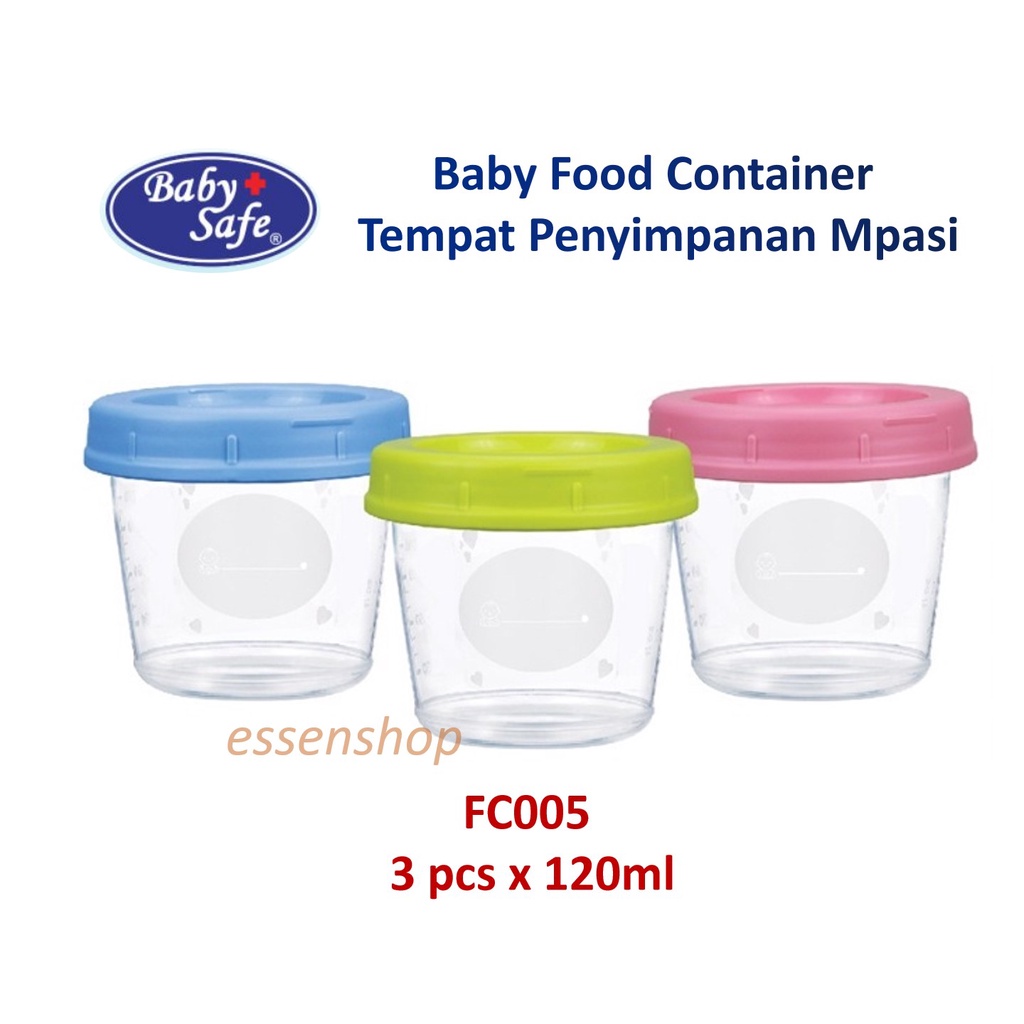 Tempat makan Bayi baby food container mpasi baby safe FC005 3pcsx 120ml