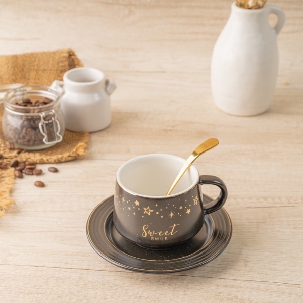 

Hadiah Sendok Stainless Coaster Dijual Mug Sweet - Cangkir Black RUMAUMA Set Diskon Gelas Keramik
