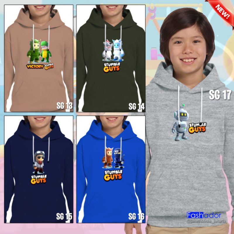 GRATIS SABLON NAMA Jaket Jumper Sweater Hoodie Anak Karakter Stumble Guy Sweater Laki Laki/Cowok Luc