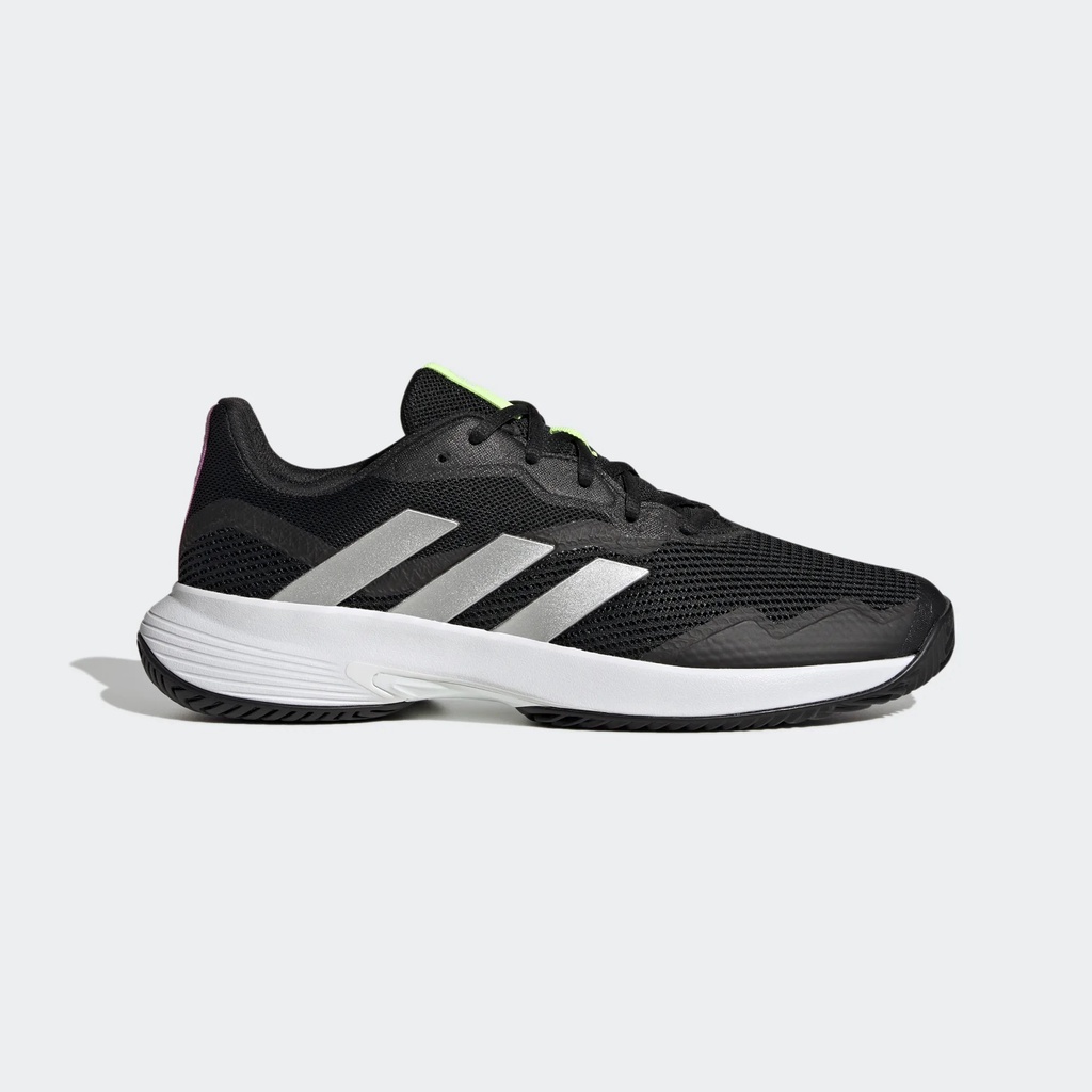 Sepatu Tenis Pria Adidas Courtjam Control Hitam Silver