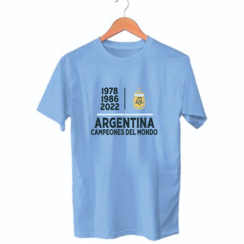 Kaos T Shirt timnas Argentina juara dunia 2022 bintang 3 (ready 4xl)