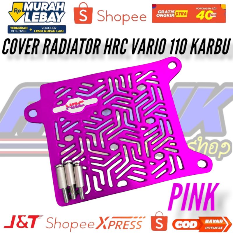 Cover radiator hrc vario 110 cnc vario karbu almunium / tutup cover radiator vario 110 cnc almunium