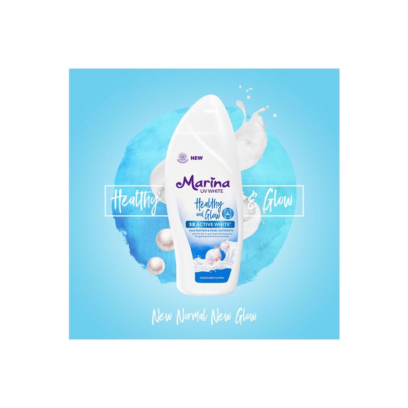 Marina UV White Healthy & Glow Body Lotion 460ml - Marina UV White Biru 460 ml