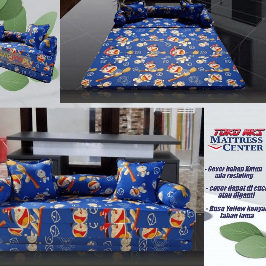 ♨ Sofa Bed Kasur Busa Lipat Sopa Ukuran 180x140x11cm kasur Duduk Tidur Sova Sofabed Spon ラ
