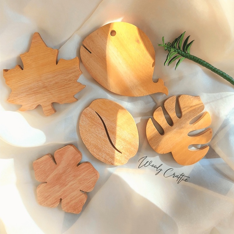 TATAKAN GELAS KAYU MURAH / COASTER KAYU / COASTER KARAKTER AESTHETIC