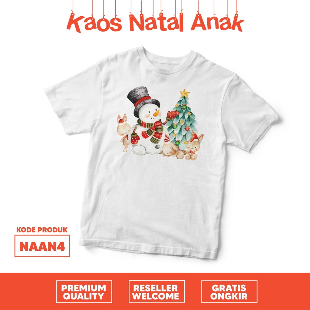 [KAOS ANAK] Natal Merry Christmas  cewek cowok anak full cotton combed