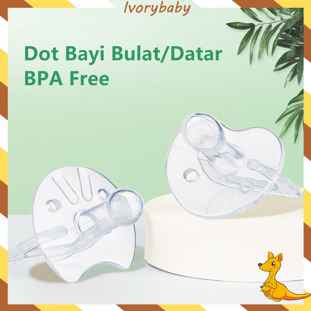 Ivorybaby Dot bayi bulat/datar silikon Empeng bayi Kompeng bayi BPA free Baby pacifier