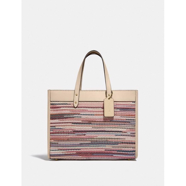 Coach Field Tote 30 In Upwoven Leather (C3859)