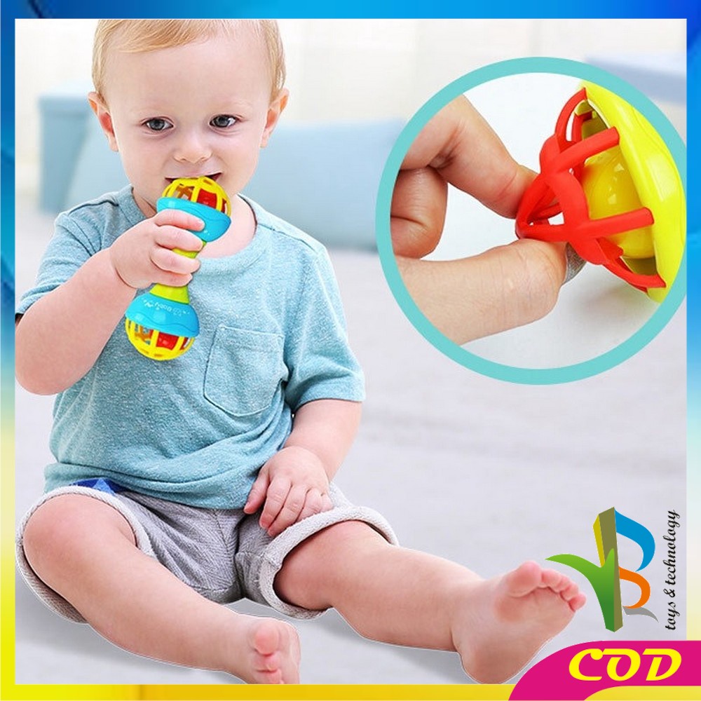 RB-M11 Mainan Bayi Rattle Stick Bunyi Kerincingan Baby Soft Teether Gigitan Bayi BPA Free