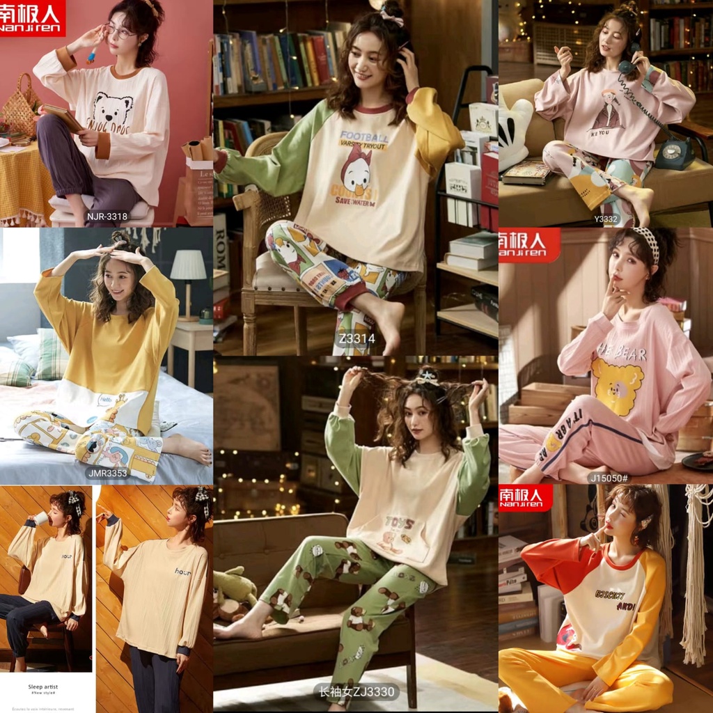 piyama PP wanita bahan kaos import new