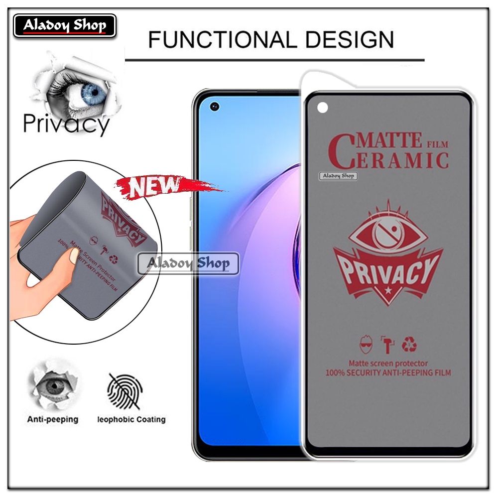 PAKET 2IN1 Anti Gores Privacy Oppo Reno 8 4G + Tempered Glass Kamera