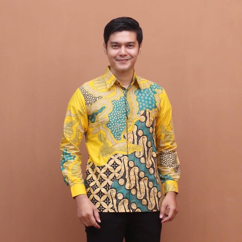 Atasan Tunik Batik Couple Warna Real Kuning Best Quality