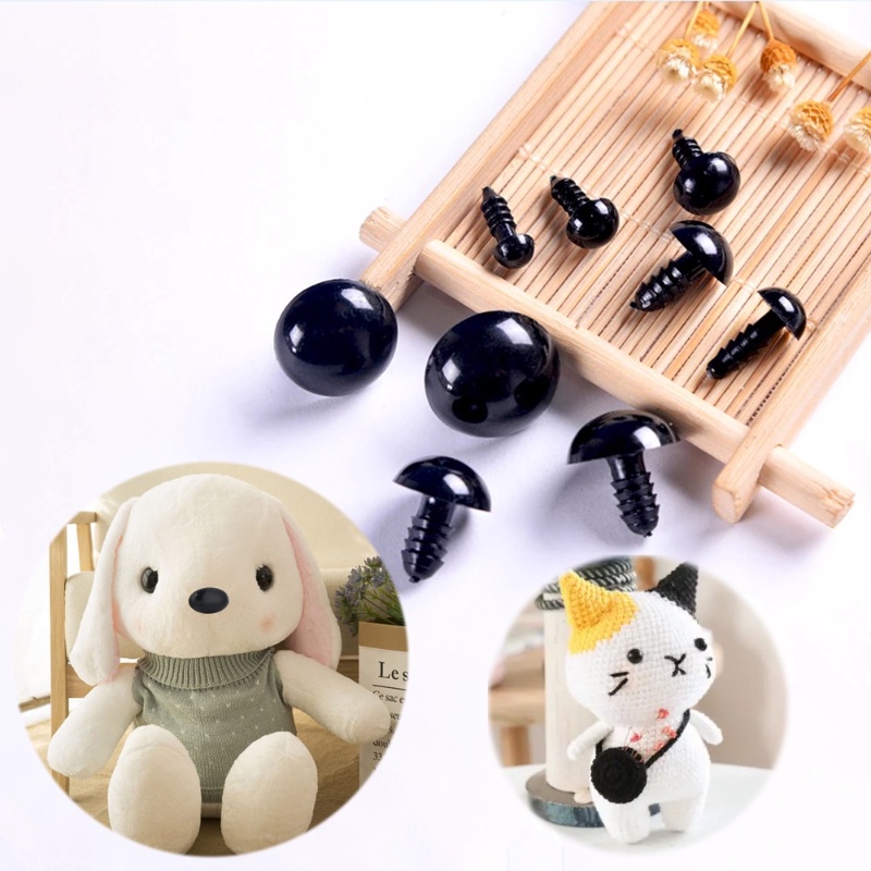 100 Pcs DIY Mainan Membuat Alat Lucu Boneka Mata Aksesoris Mainan Anak Perbaikan Bagian Hitam Plastik Craft Gadget