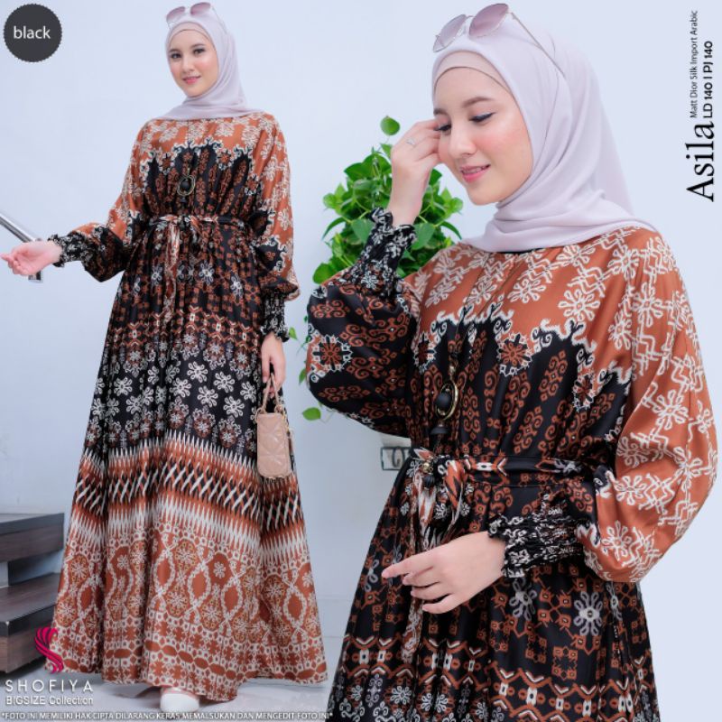 GAMIS SYAR'I JUMBO BIGSIZE OVERSIZE DIOR SILK XXXXL FASHION HQ SERAGAMAN PENGAJIAN KONDANGAN MOTIF B