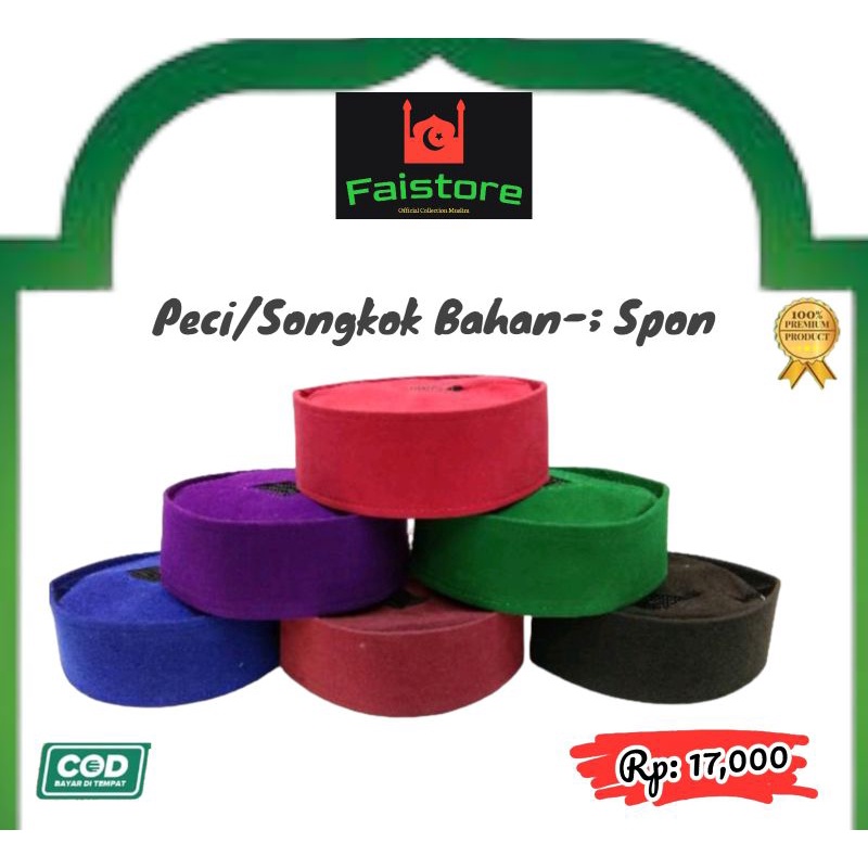 peci songkok betawi bahan spon macam warna