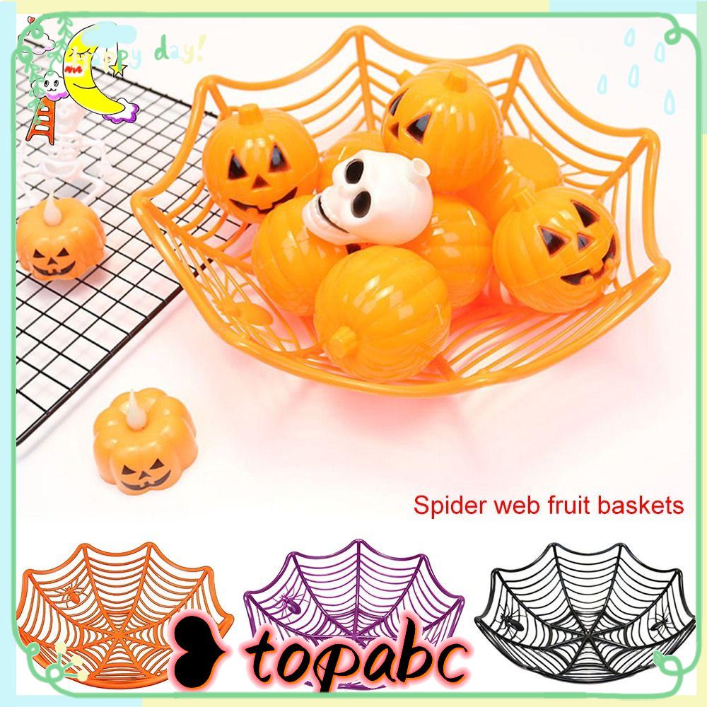 Top Halloween Mangkuk Buah Perlengkapan Pesta Keluarga Susun Alat Peraga Gadget Dapur Biskuit Kemasan Keranjang Spider Candy Basket